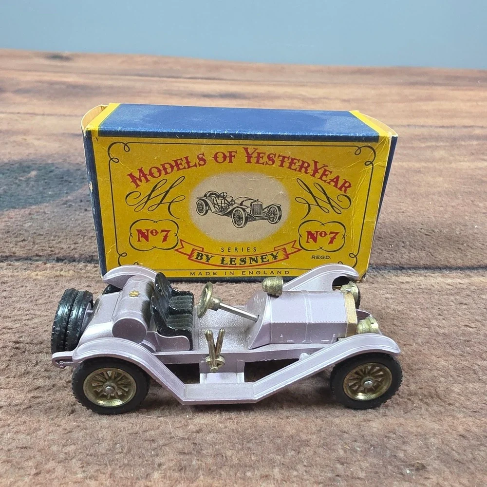 Matchbox Mercer 1913 Raceabout Toy Car OS Pink Good Diecast Lesney No 7 Boxed